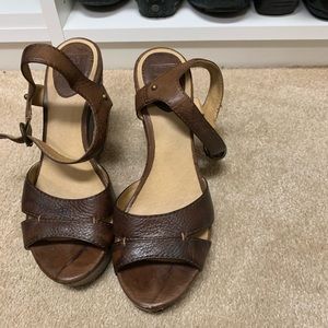 Frye leather wedge sandal